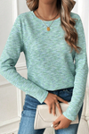 Moonlight Jade Long Sleeve Waffle Knit Top