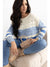 Light Blue Open Stitch Puff Sleeve Sweater