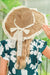 Parchment Boho Woven Ruffle Lace Trim Knot Vacation Hat
