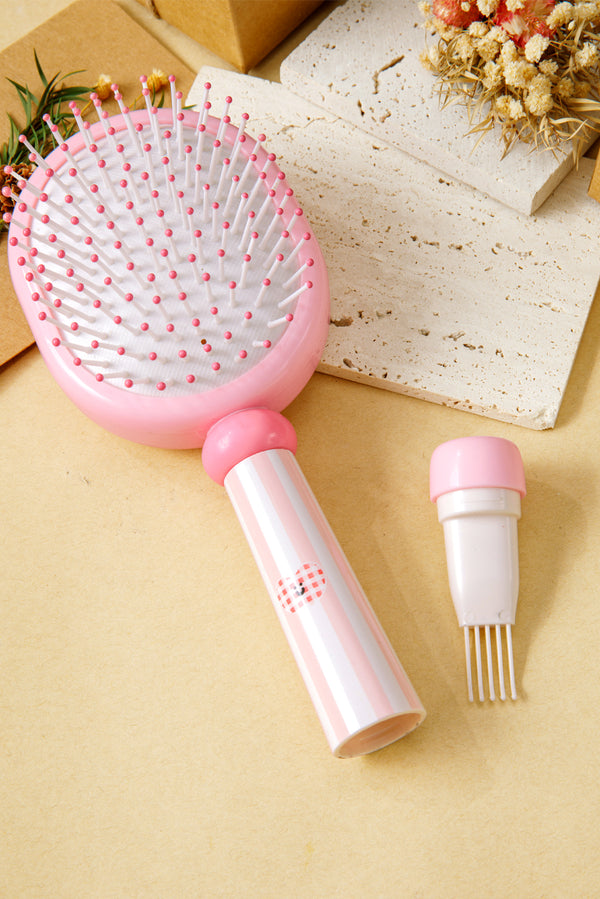 Pink 2 in 1 Round Spherical Air Cushion Detangle Comb