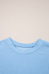 Pink Corded Colorblock Pocket Crew Neck T Shirt