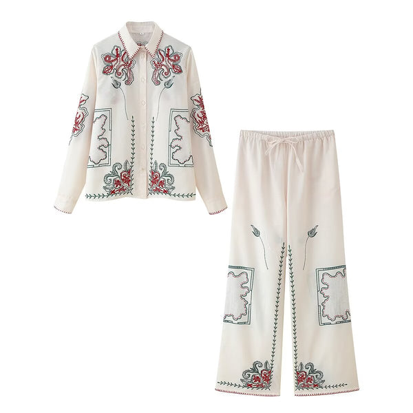 Casual Stitched Shirt Top & Pants
