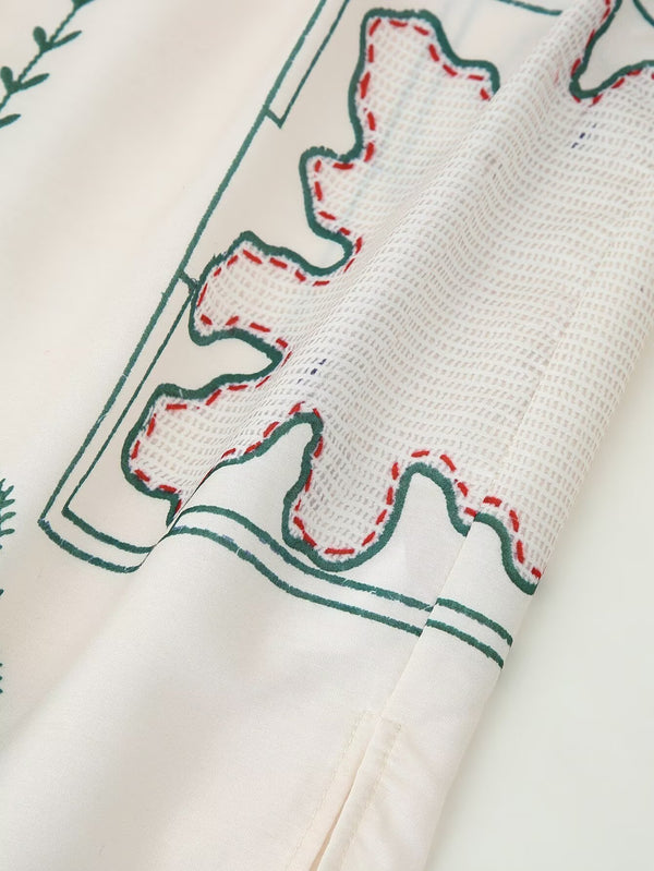 Casual Stitched Shirt Top & Pants