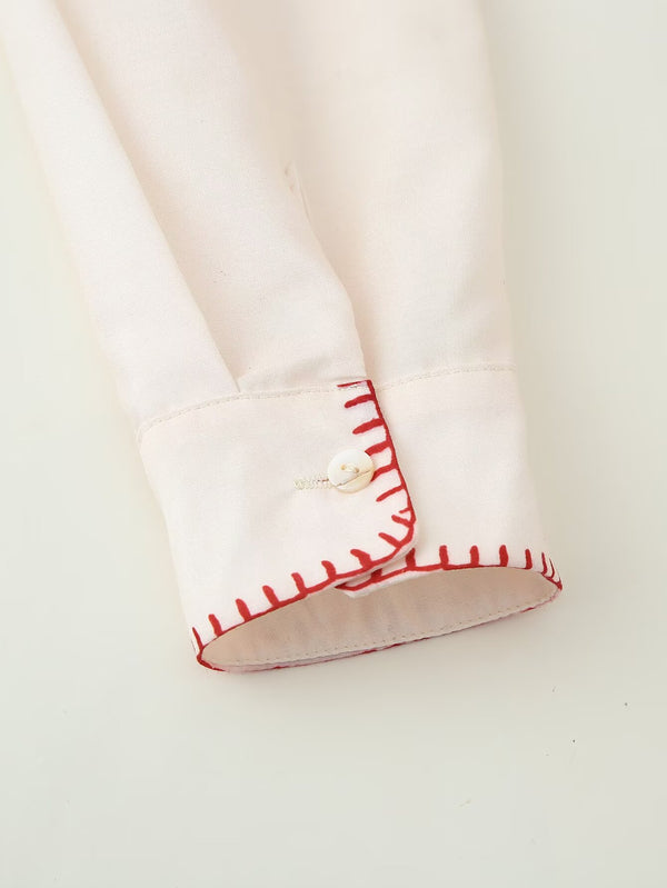 Casual Stitched Shirt Top & Pants