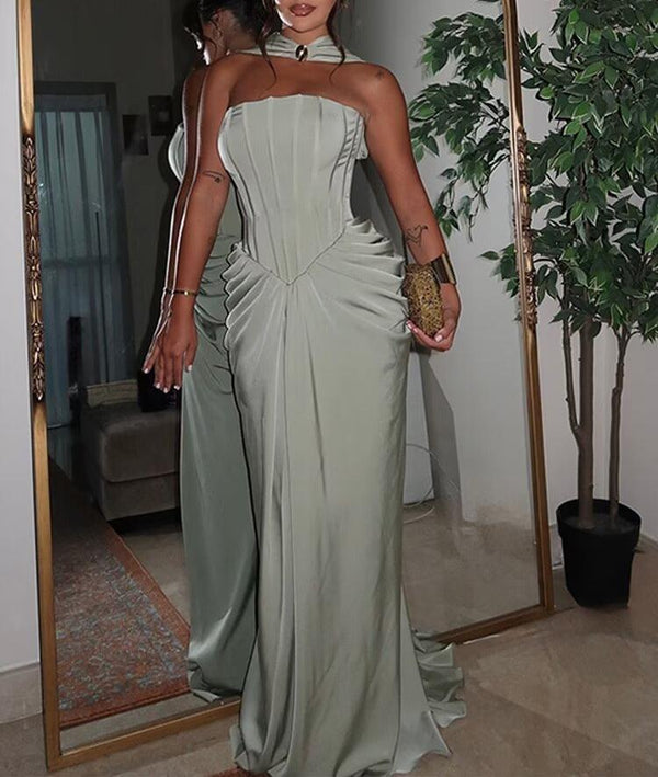Classic Halter Tube Top Maxi Dress
