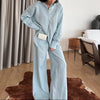 Simple Solid Shirt & Straight Leg Pants
