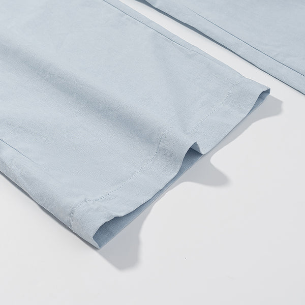 Simple Solid Shirt & Straight Leg Pants