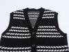 Black & White Striped Knit Vest