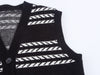 Black & White Striped Knit Vest