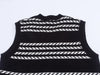 Black & White Striped Knit Vest
