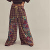 Plaid Baggy Floral Pants