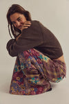 Plaid Baggy Floral Pants