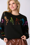 Halloween Skeleton Sequined Top