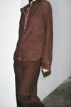 Plush Leather Shacket & Pants Set