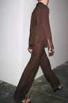 Plush Leather Shacket & Pants Set