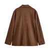 Plush Leather Single Breasted Blazer