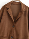 Plush Leather Single Breasted Blazer