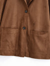 Plush Leather Single Breasted Blazer