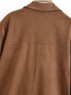 Plush Leather Single Breasted Blazer