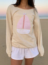 Apricot Yellow and Pink Sailboat