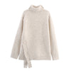 Asymmetric Hem Turtleneck Pullover Sweater