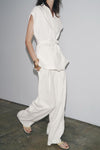 Linen Pleated Vest & Pant Sets