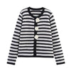 Classic Floral Fastened Striped Cardigan Coat