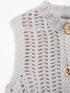 Sleeveless Side LaceThick Needle Cardigan Top