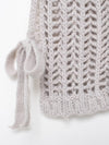 Sleeveless Side LaceThick Needle Cardigan Top