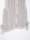 Sleeveless Side LaceThick Needle Cardigan Top
