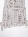 Sleeveless Side LaceThick Needle Cardigan Top