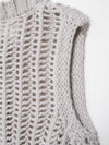 Sleeveless Side LaceThick Needle Cardigan Top
