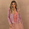 Color-Blocking Sequin Coat