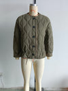 Women Clothing Autumn Winter round Neck Long Sleeve Loose Warm Cotton Clothing Cotton Coat Jacket Coat