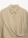 Gold Button Shirt & Stretch Waist Wide Leg Pants