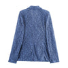 Denim Flower Lace Blazer & Cropped Pants