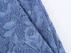 Denim Flower Lace Blazer & Cropped Pants