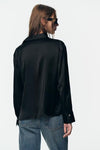 Autumn Bow Tie Texture Drape Shirt