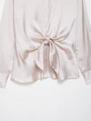 Autumn Bow Tie Texture Drape Shirt