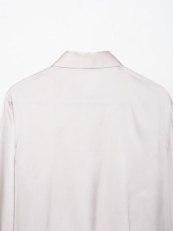 Autumn Bow Tie Texture Drape Shirt