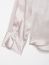 Autumn Bow Tie Texture Drape Shirt