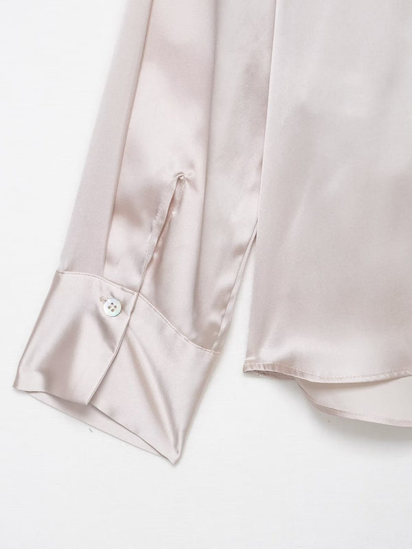 Autumn Bow Tie Texture Drape Shirt