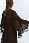 Fall Belted Mesh Dress