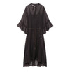 Fall Belted Mesh Dress