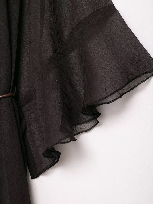 Fall Belted Mesh Dress