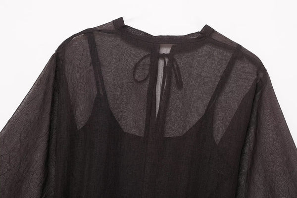 Fall Belted Mesh Dress