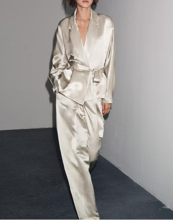 Blazer & Satin Pants