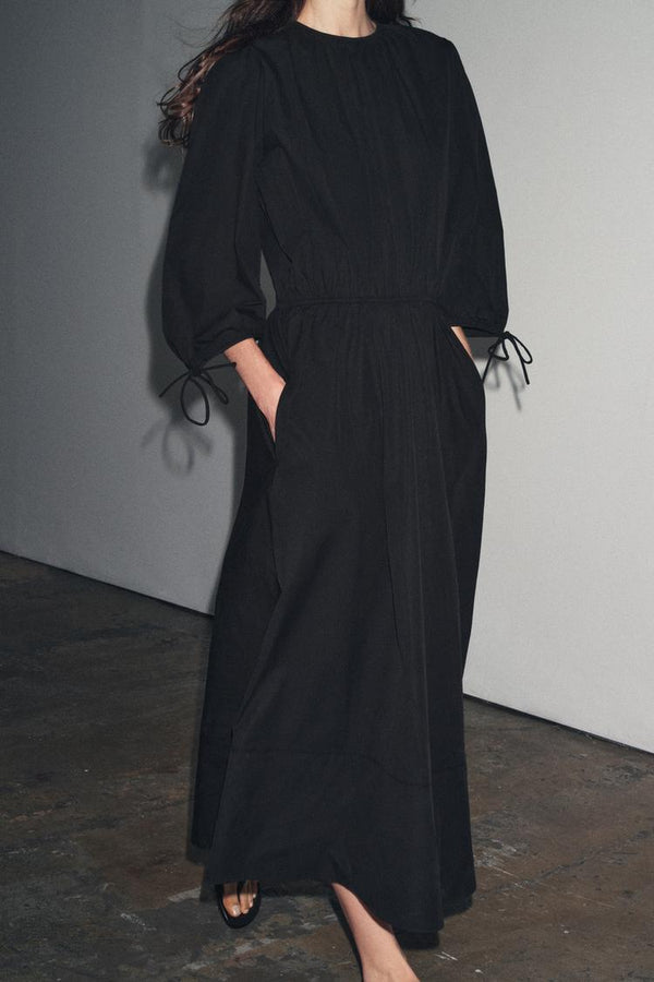Pleated Poplin Dress