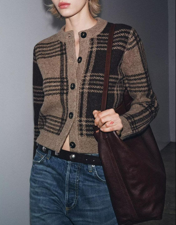 Knitted Plaid Sweater