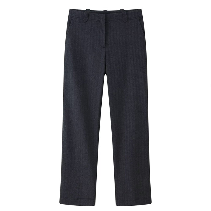 Navy Blue Straight-Leg Pants